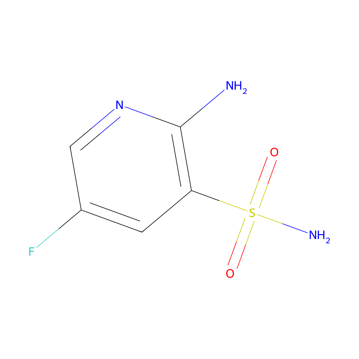 2-Amino-5-fluoropyridine-3-sulfonamide molecular structure, CAS 1093953-86-6