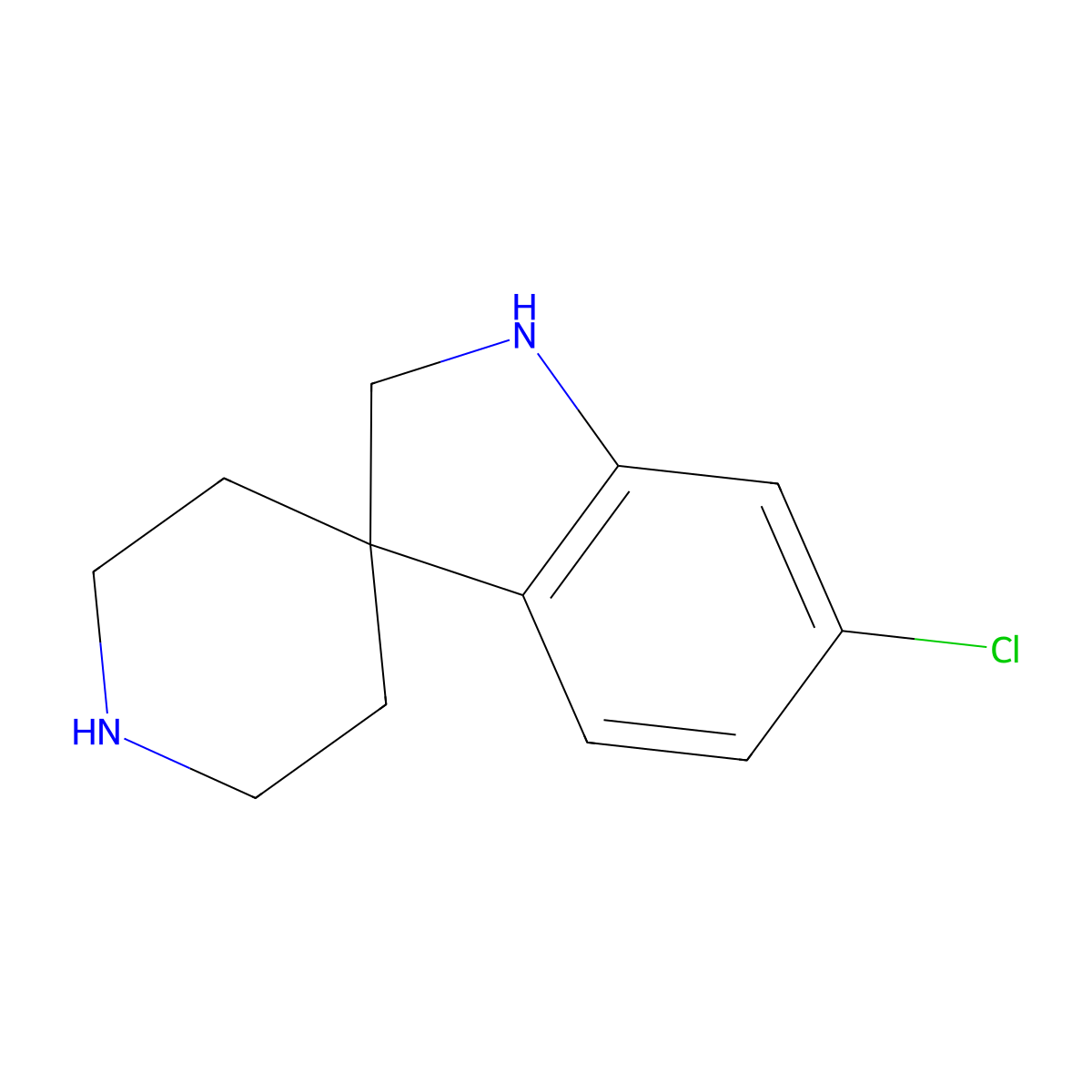 6-Chlorospiro[indoline-3,4'-piperidine] molecular structure, CAS 1093956-70-7