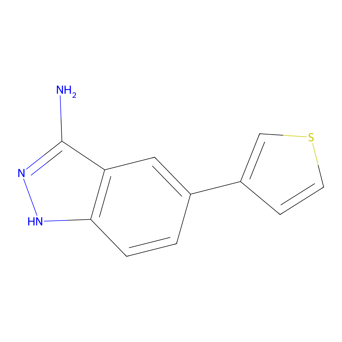 5-(3-thienyl)-1H-Indazol-3-amine molecular structure, CAS 1093964-98-7