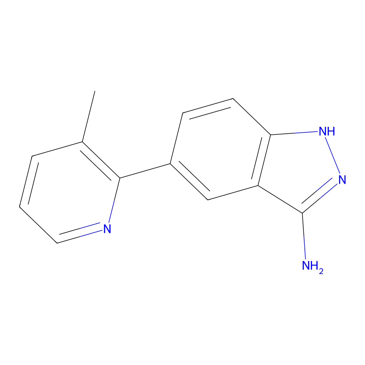 5-(3-methyl-2-pyridinyl)-1H-Indazol-3-amine molecular structure, CAS 1093965-15-1