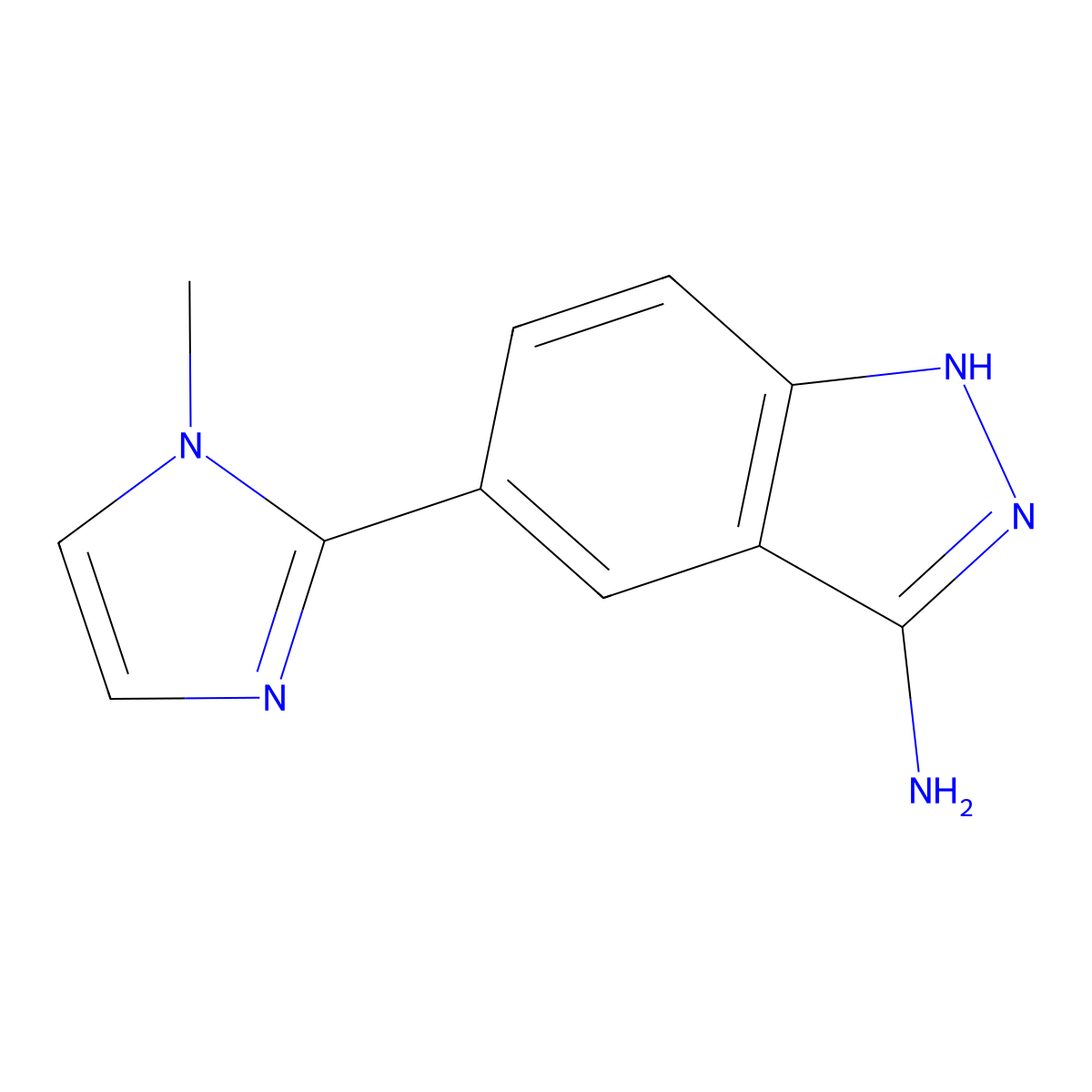 5-(1-methyl-1H-imidazol-2-yl)-1H-Indazol-3-amine molecular structure, CAS 1093965-22-0