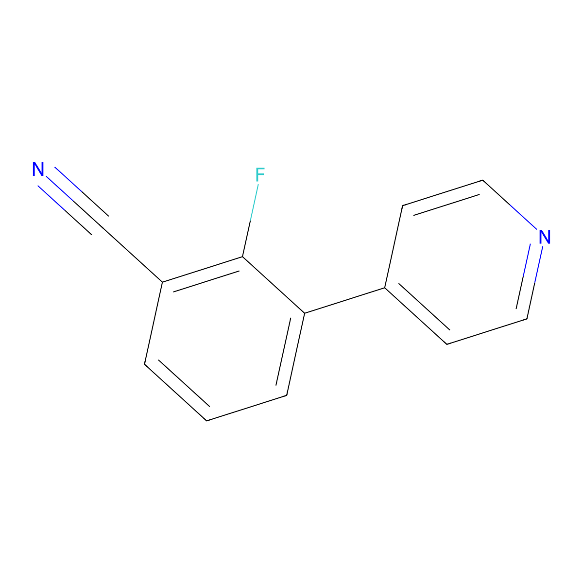 2-Fluoro-3-(pyridin-4-yl)benzonitrile molecular structure, CAS 1093965-43-5