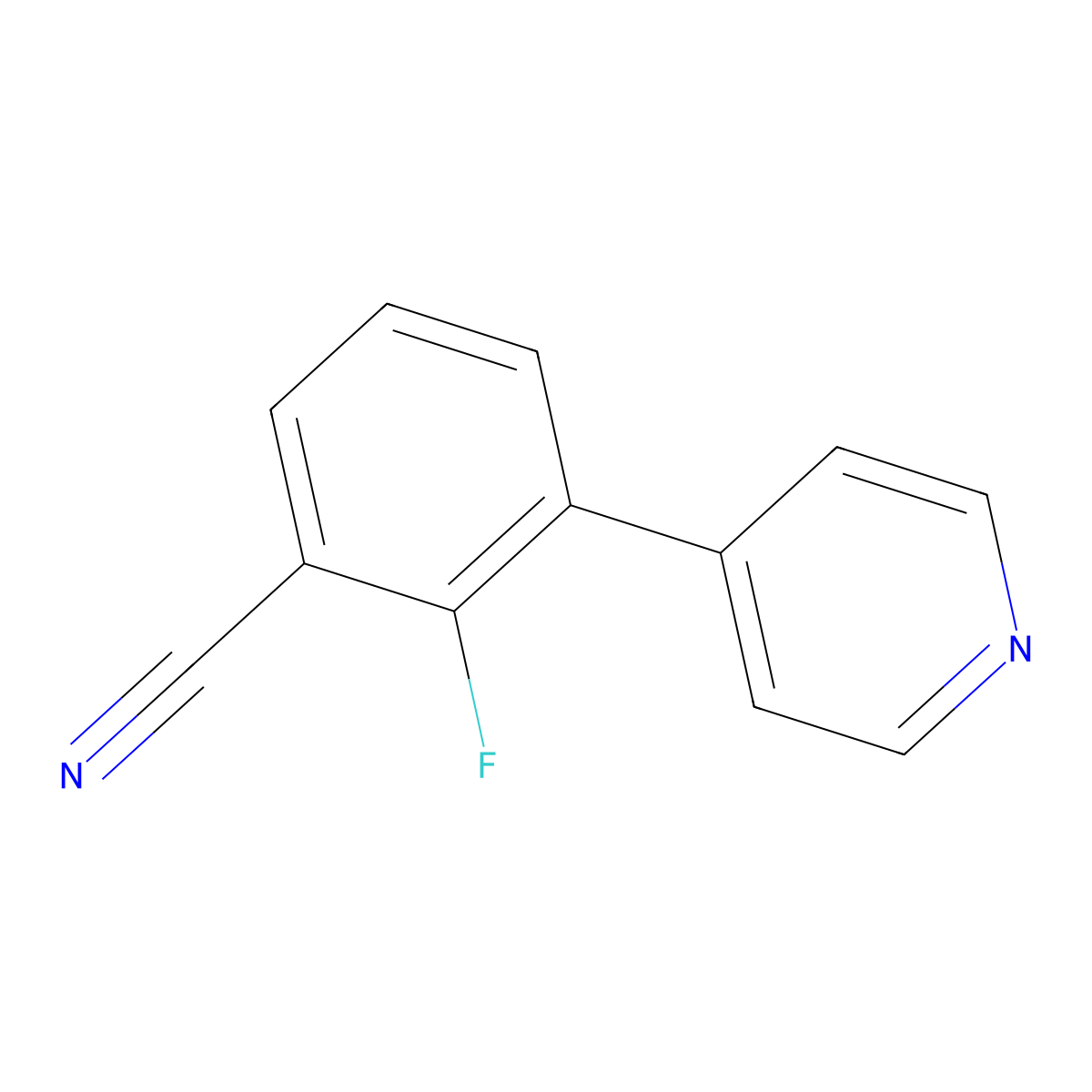 2-Fluoro-3-(pyridin-4-yl)benzonitrile molecular structure, CAS 1093965-43-5