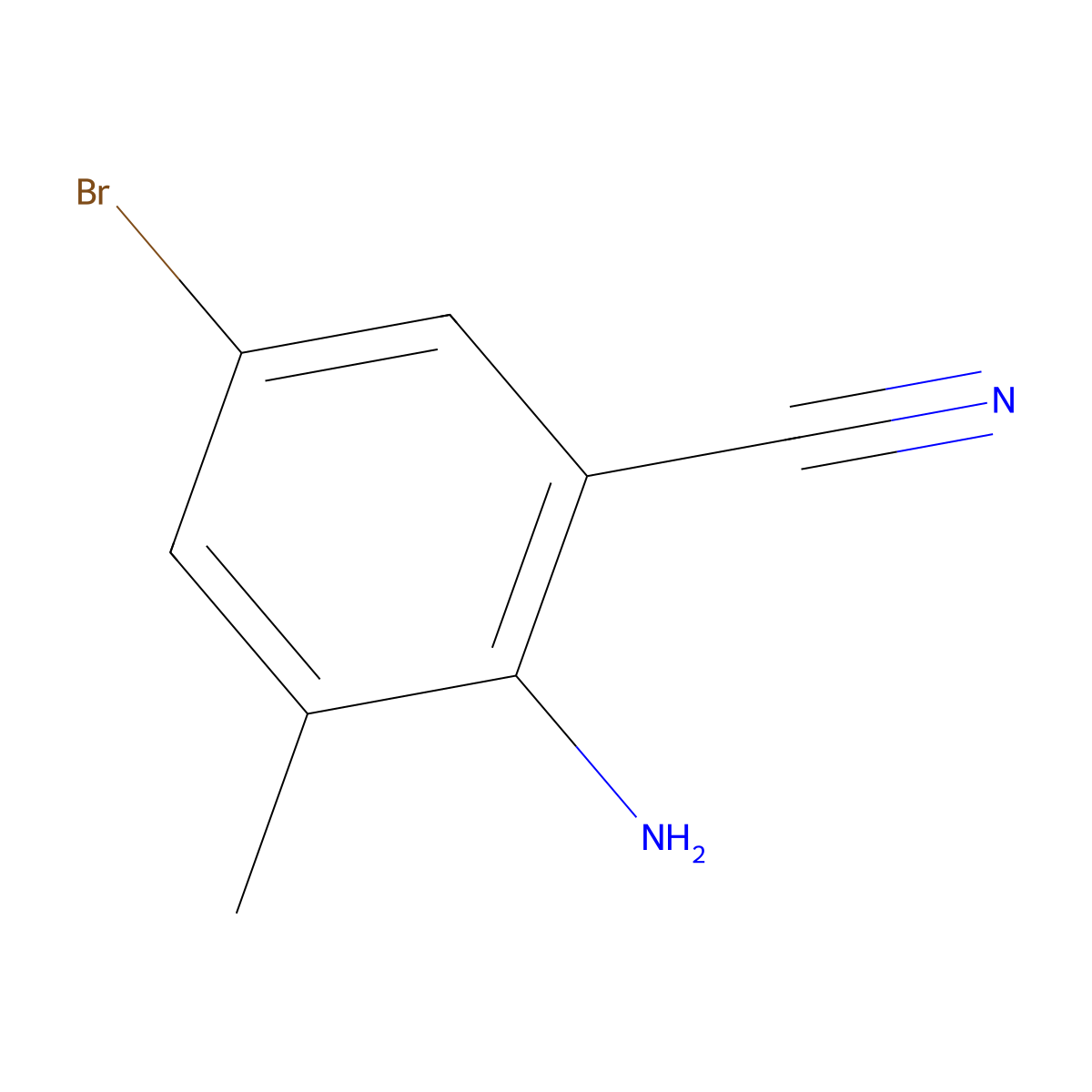 2-Amino-5-bromo-3-methylbenzonitrile molecular structure, CAS 1093966-37-0