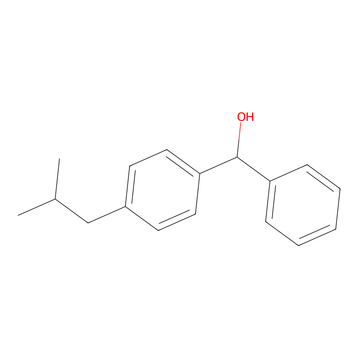 (4-Isobutylphenyl)(phenyl)methanol molecular structure, CAS 109397-58-2