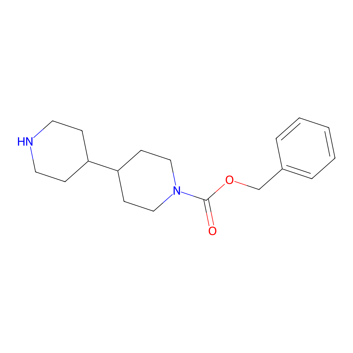 N-Cbz-4,4'-bipiperidine molecular structure, CAS 109397-72-0