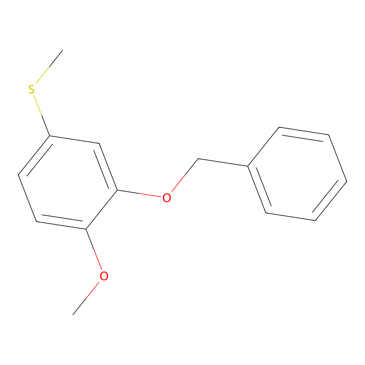 (3-(Benzyloxy)-4-methoxyphenyl)(methyl)sulfane molecular structure, CAS 1093972-91-8