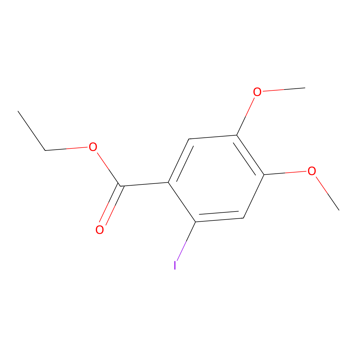 2-Iodo-4,5-dimethoxy-benzoic acid ethyl ester molecular structure, CAS 1093973-19-3