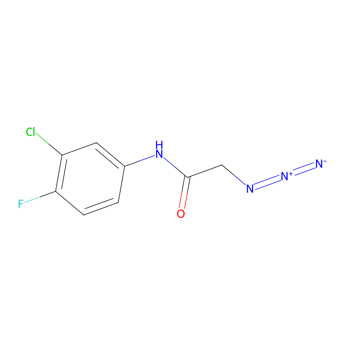 2-azido-N-(3-chloro-4-fluorophenyl)acetamide molecular structure, CAS 1093981-49-7