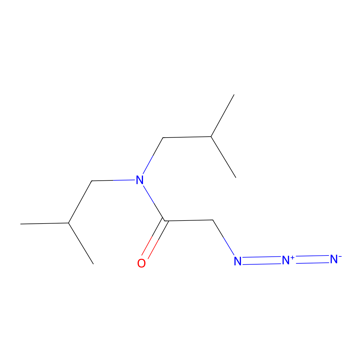 2-azido-N,N-bis(2-methylpropyl)acetamide molecular structure, CAS 1093981-79-3