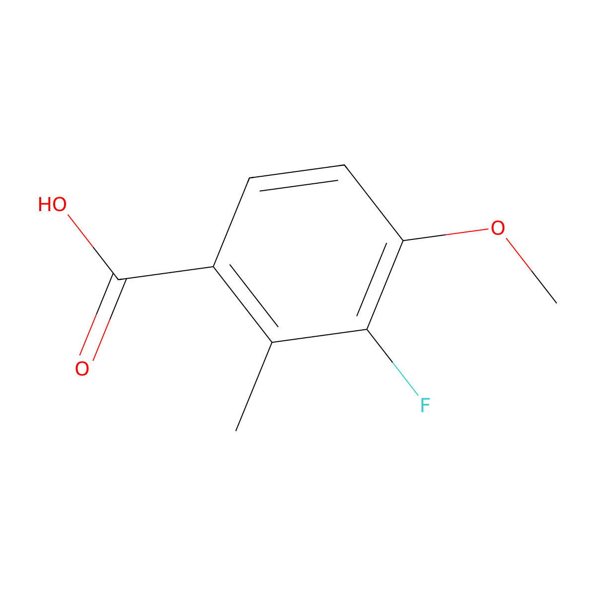 3-Fluoro-4-methoxy-2-methylbenzoic acid molecular structure, CAS 1093989-12-8
