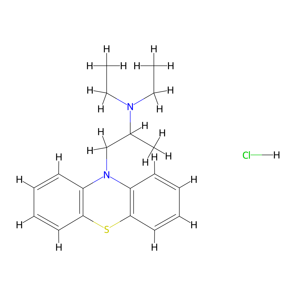 Ethopropazine Hydrochloride molecular structure, CAS 1094-08-2