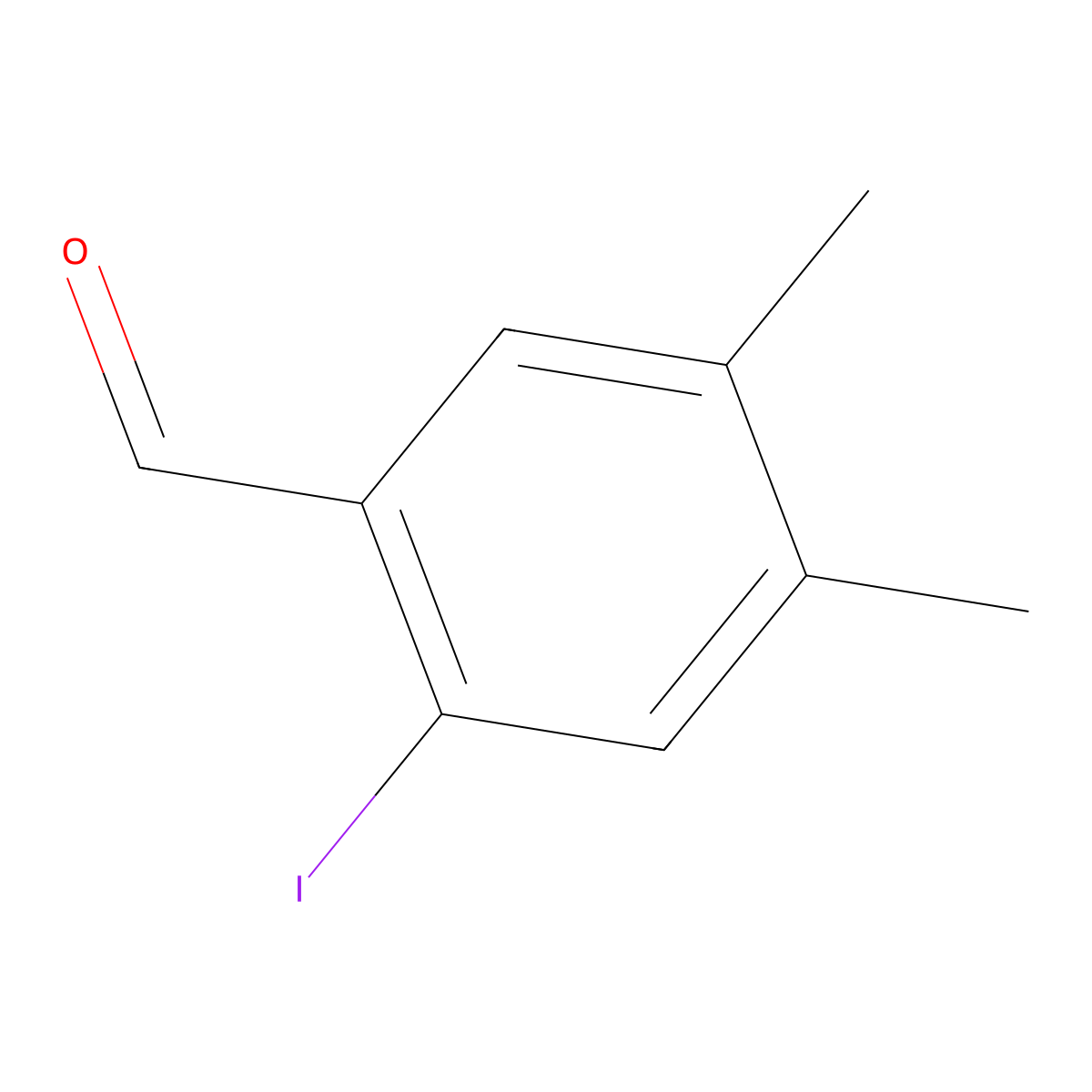 2-Iodo-4,5-dimethylbenzaldehyde molecular structure, CAS 1094026-85-3