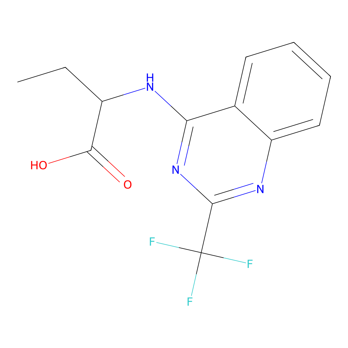 2-{[2-(Trifluoromethyl)quinazolin-4-yl]amino}butanoic acid molecular structure, CAS 1094029-20-5