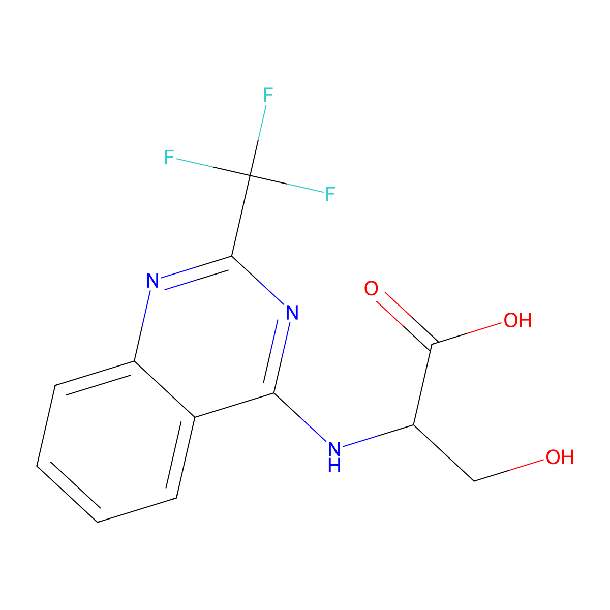 3-Hydroxy-2-{[2-(trifluoromethyl)quinazolin-4-yl]amino}propanoic acid molecular structure, CAS 1094029-25-0