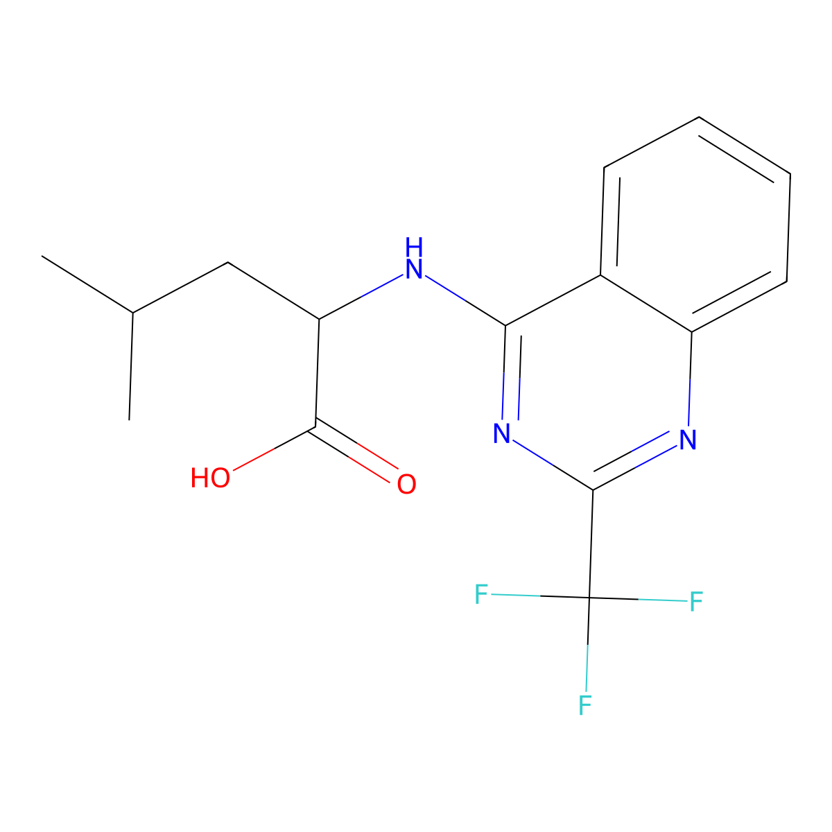 4-Methyl-2-{[2-(trifluoromethyl)quinazolin-4-yl]amino}pentanoic acid molecular structure, CAS 1094029-40-9