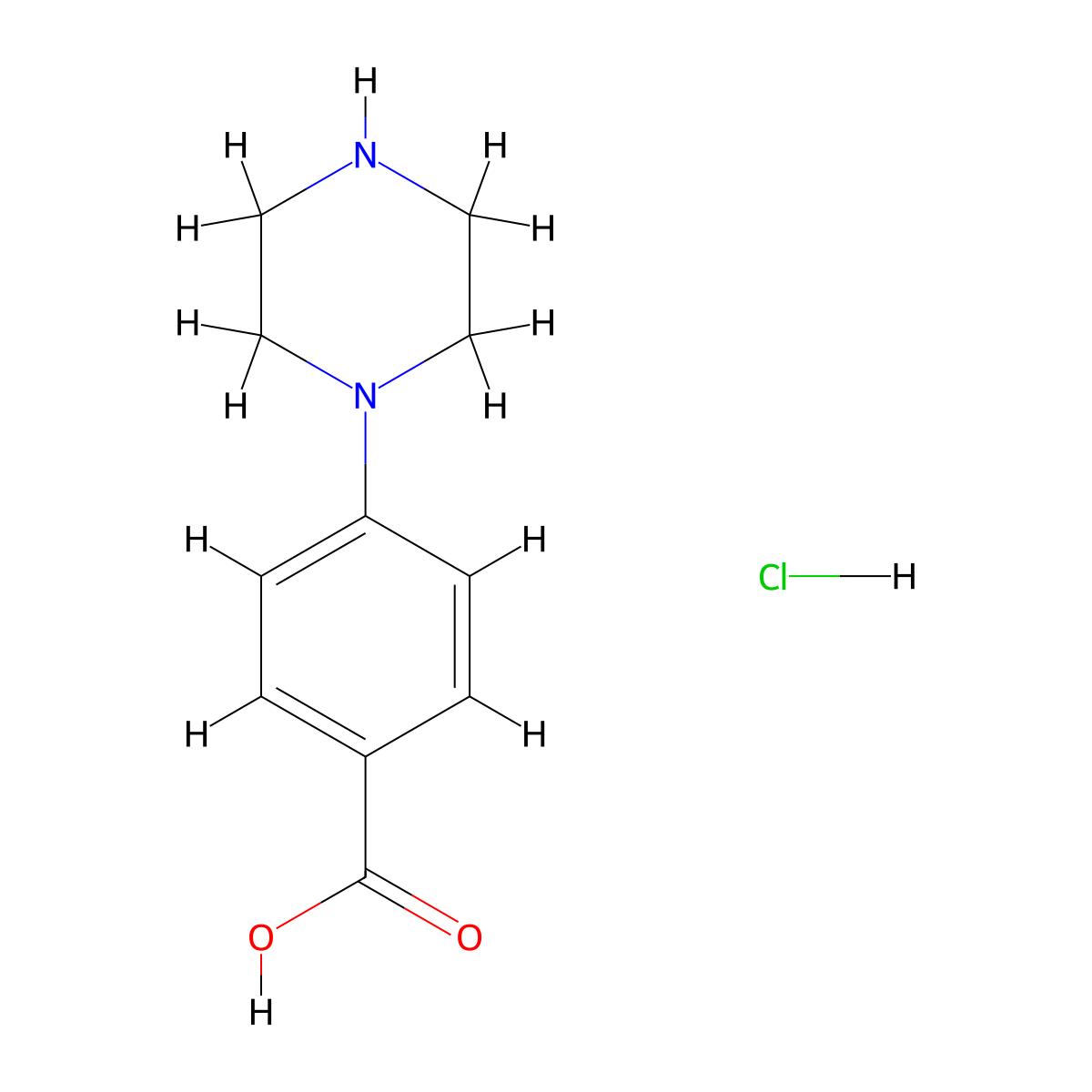 4-(Piperazin-1-yl)benzoic acid hydrochloride molecular structure, CAS 1094033-66-5