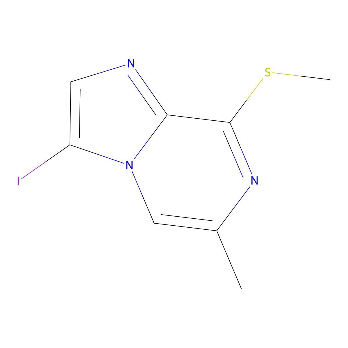 3-Iodo-6-methyl-8-(methylthio)imidazo[1,2-a]pyrazine molecular structure, CAS 1094070-47-9