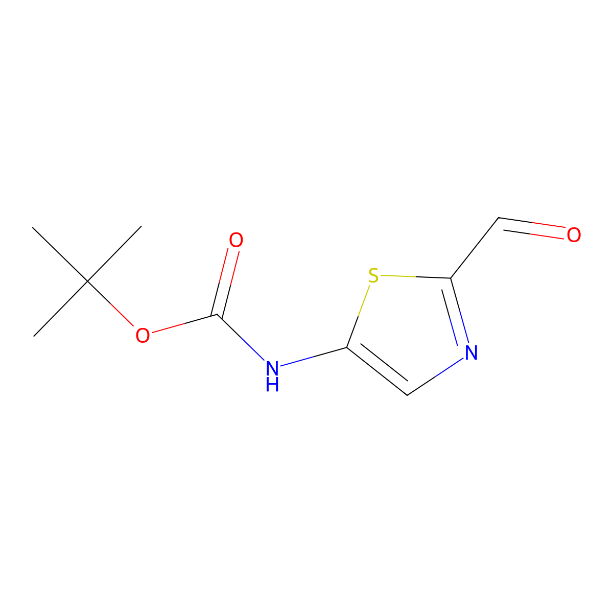 Tert-butyl (2-formylthiazol-5-yl)carbamate molecular structure, CAS 1094070-79-7