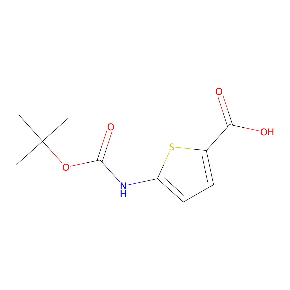 5-(((Tert-butoxy)carbonyl)amino)thiophene-2-carboxylic acid molecular structure, CAS 1094071-11-0