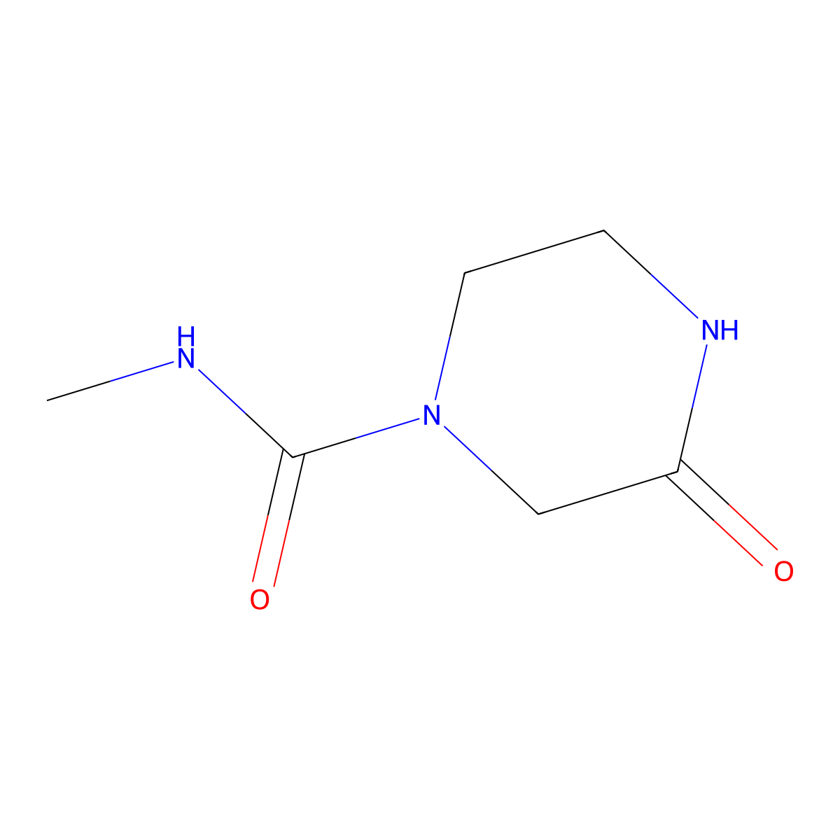 N-methyl-3-oxopiperazine-1-carboxamide molecular structure, CAS 1094071-85-8