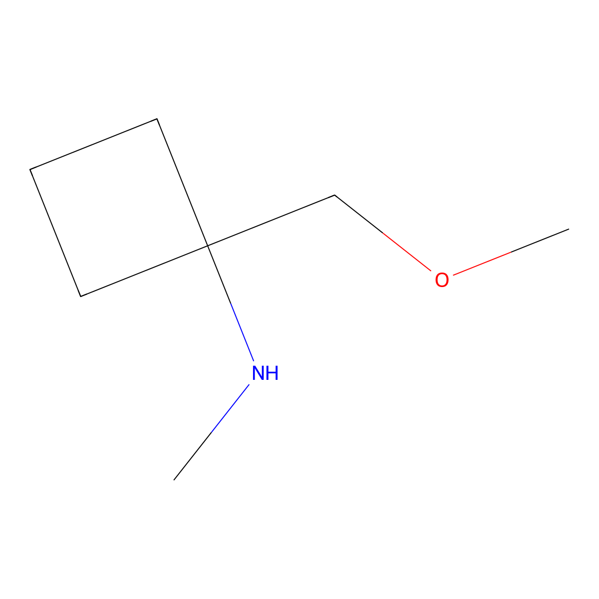 1-(Methoxymethyl)-N-methylcyclobutan-1-amine molecular structure, CAS 1094071-96-1