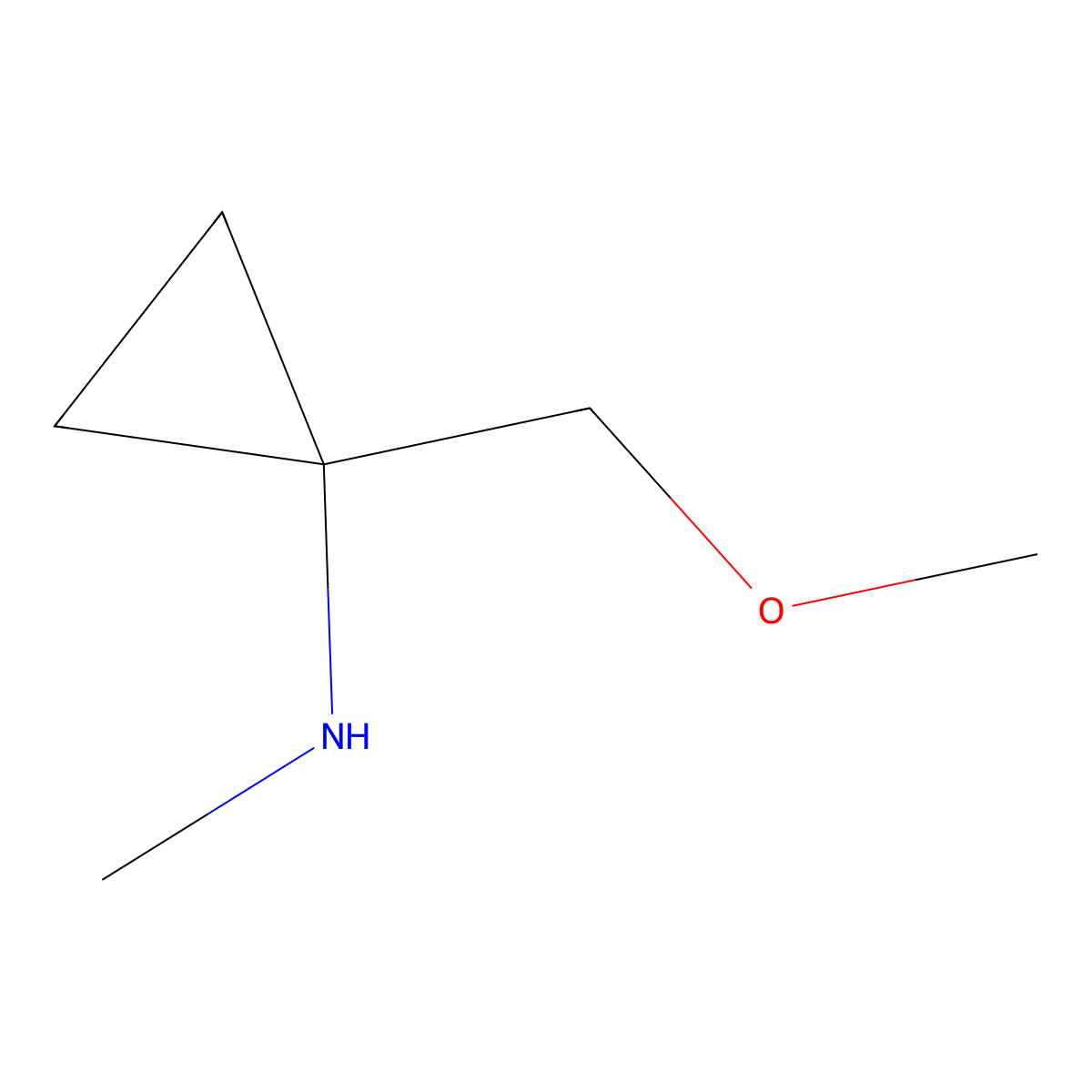 1-(Methoxymethyl)-N-methylcyclopropanamine molecular structure, CAS 1094071-97-2