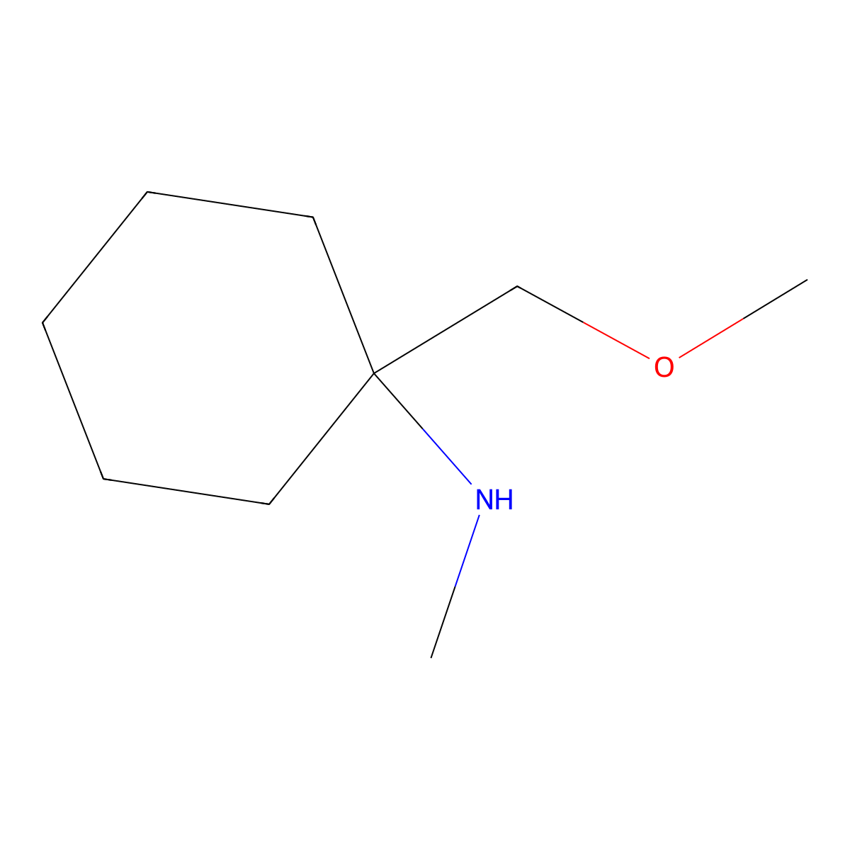 1-(methoxymethyl)-N-methyl-cyclohexanamine molecular structure, CAS 1094072-01-1