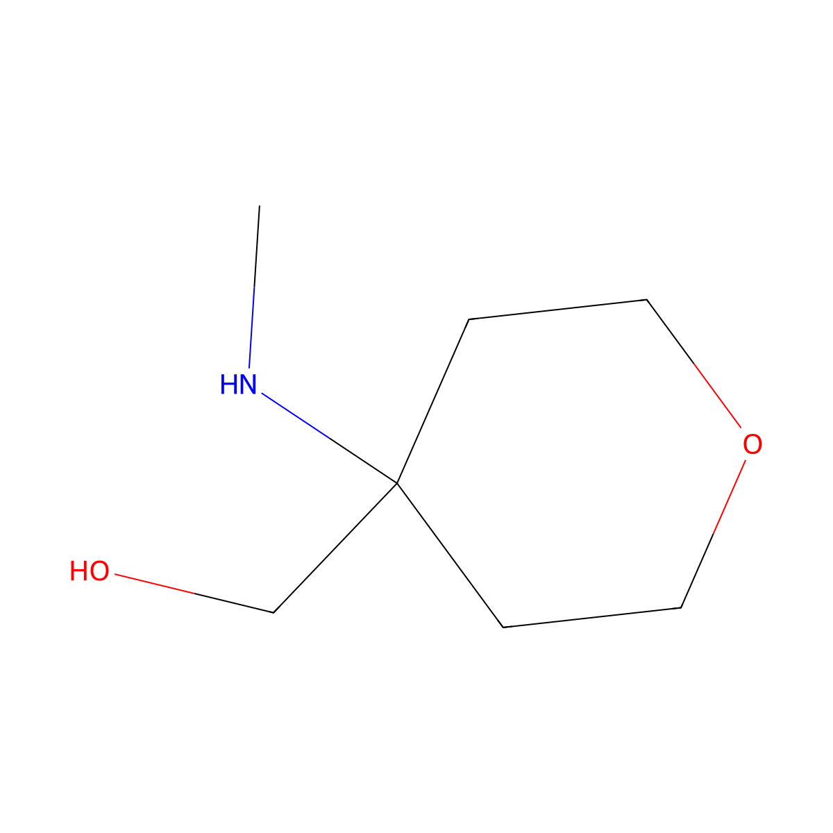 [4-(Methylamino)oxan-4-yl]methanol molecular structure, CAS 1094072-05-5