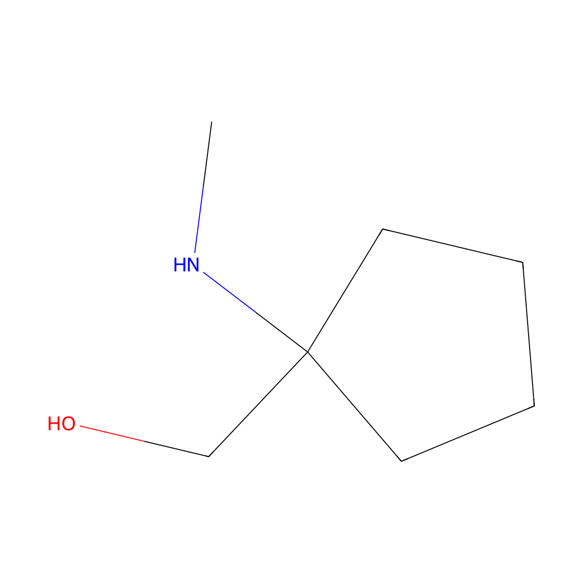 (1-(Methylamino)cyclopentyl)methanol molecular structure, CAS 1094072-11-3