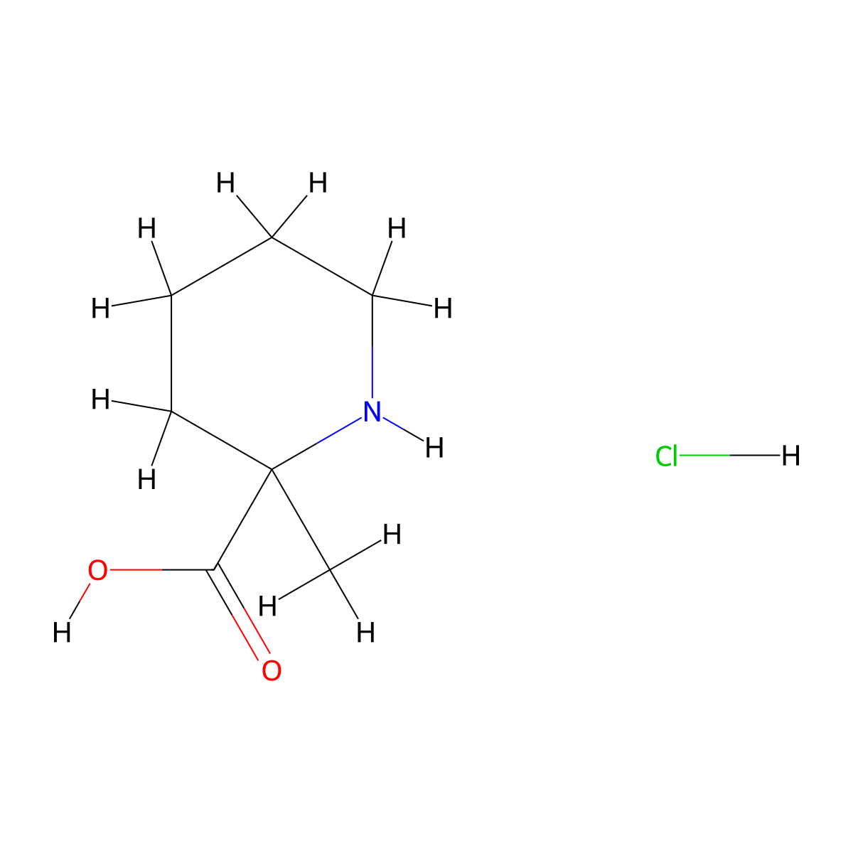 2-Methylpiperidine-2-carboxylic acid hydrochloride molecular structure, CAS 1094072-12-4