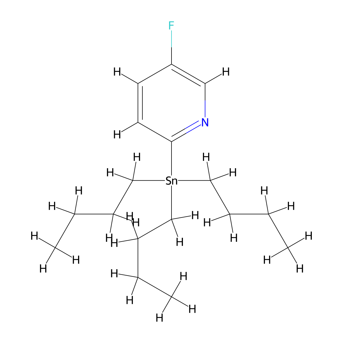 5-Fluoro-2-(tributylstannyl)pyridine molecular structure, CAS 1094072-18-0