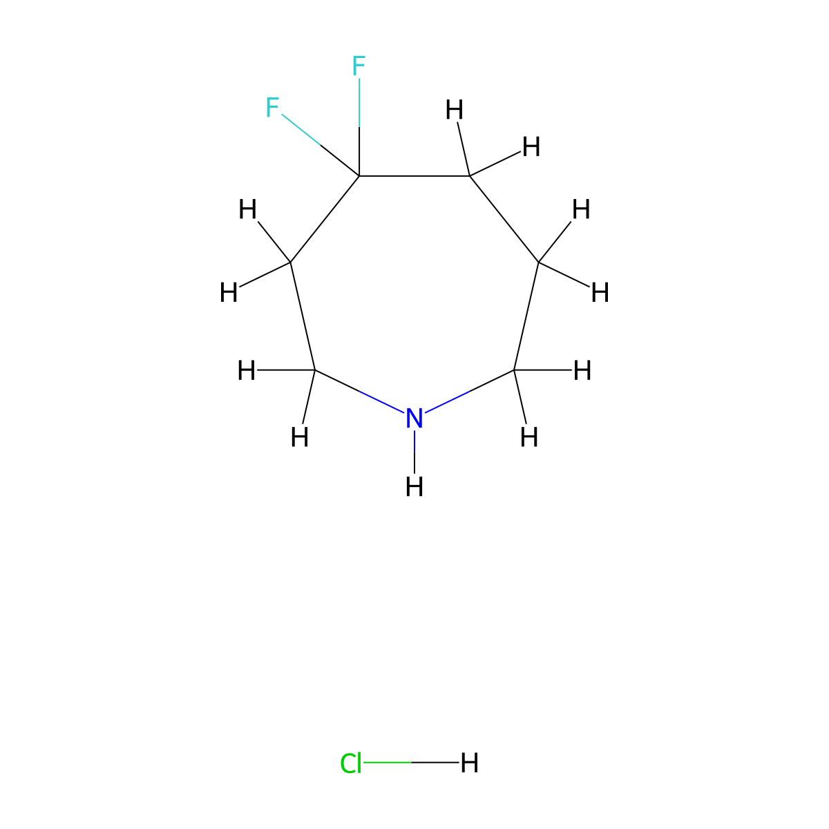 4,4-Difluoroazepane hydrochloride molecular structure, CAS 1094073-72-9