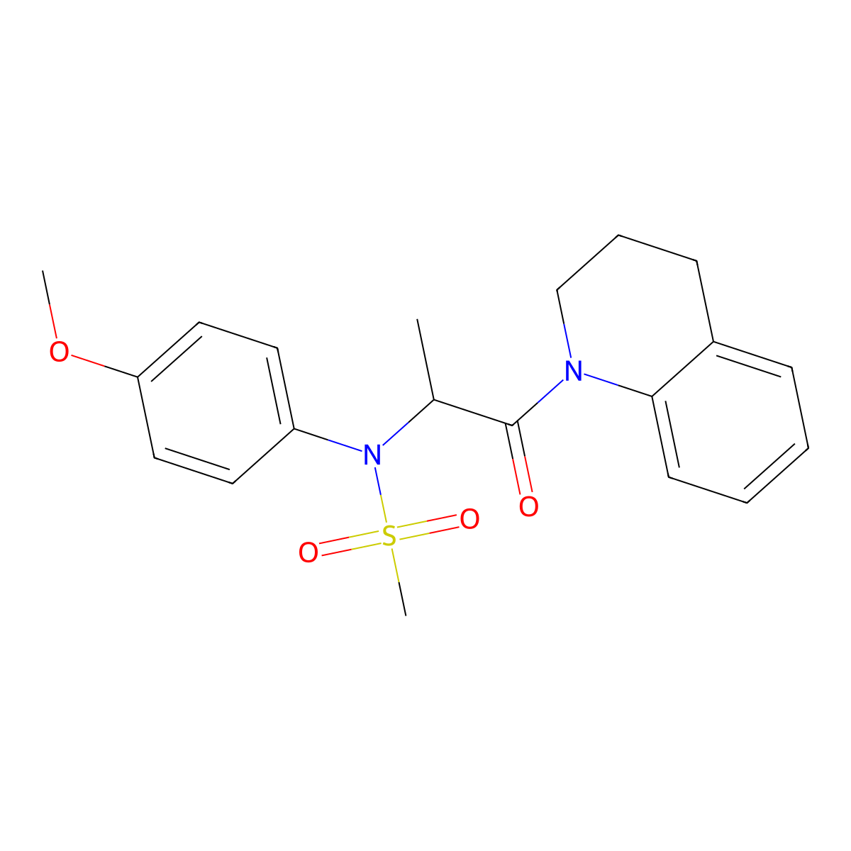 N-[1-(3,4-dihydroquinolin-1(2H)-yl)-1-oxopropan-2-yl]-N-(4-methoxyphenyl)methanesulfonamide molecular structure, CAS 1094077-54-9