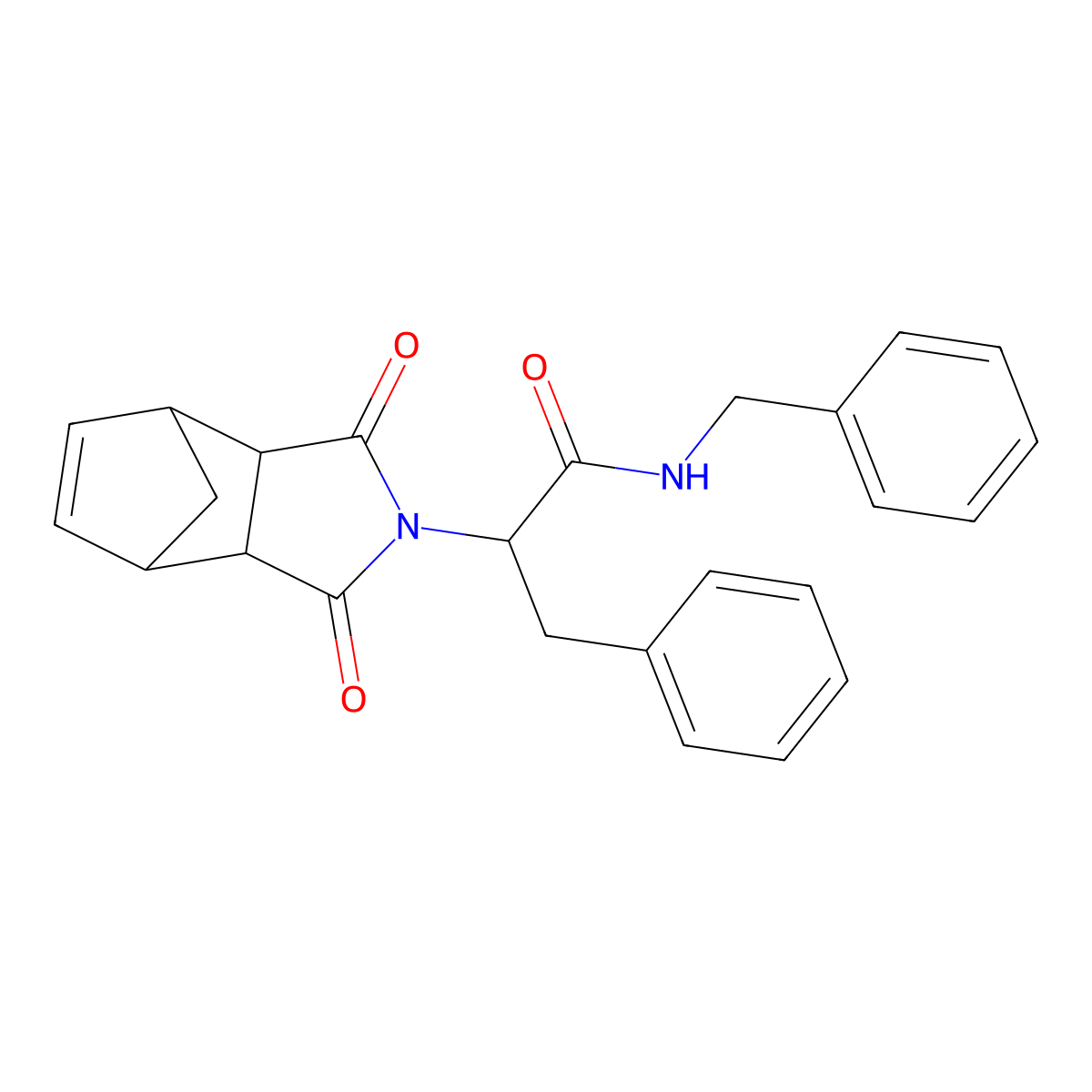 N-benzyl-2-(1,3-dioxo-1,3,3a,4,7,7a-hexahydro-2H-4,7-methanoisoindol-2-yl)-3-phenylpropanamide molecular structure, CAS 1094081-09-0