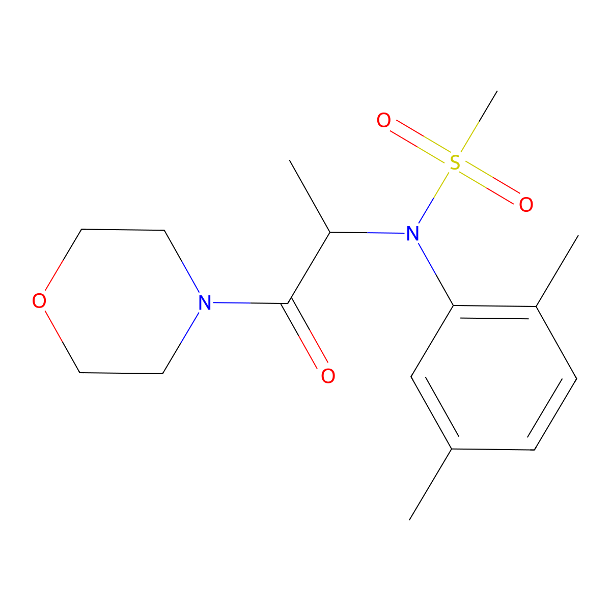 N-(2,5-dimethylphenyl)-N-[1-(morpholin-4-yl)-1-oxopropan-2-yl]methanesulfonamide molecular structure, CAS 1094084-53-3