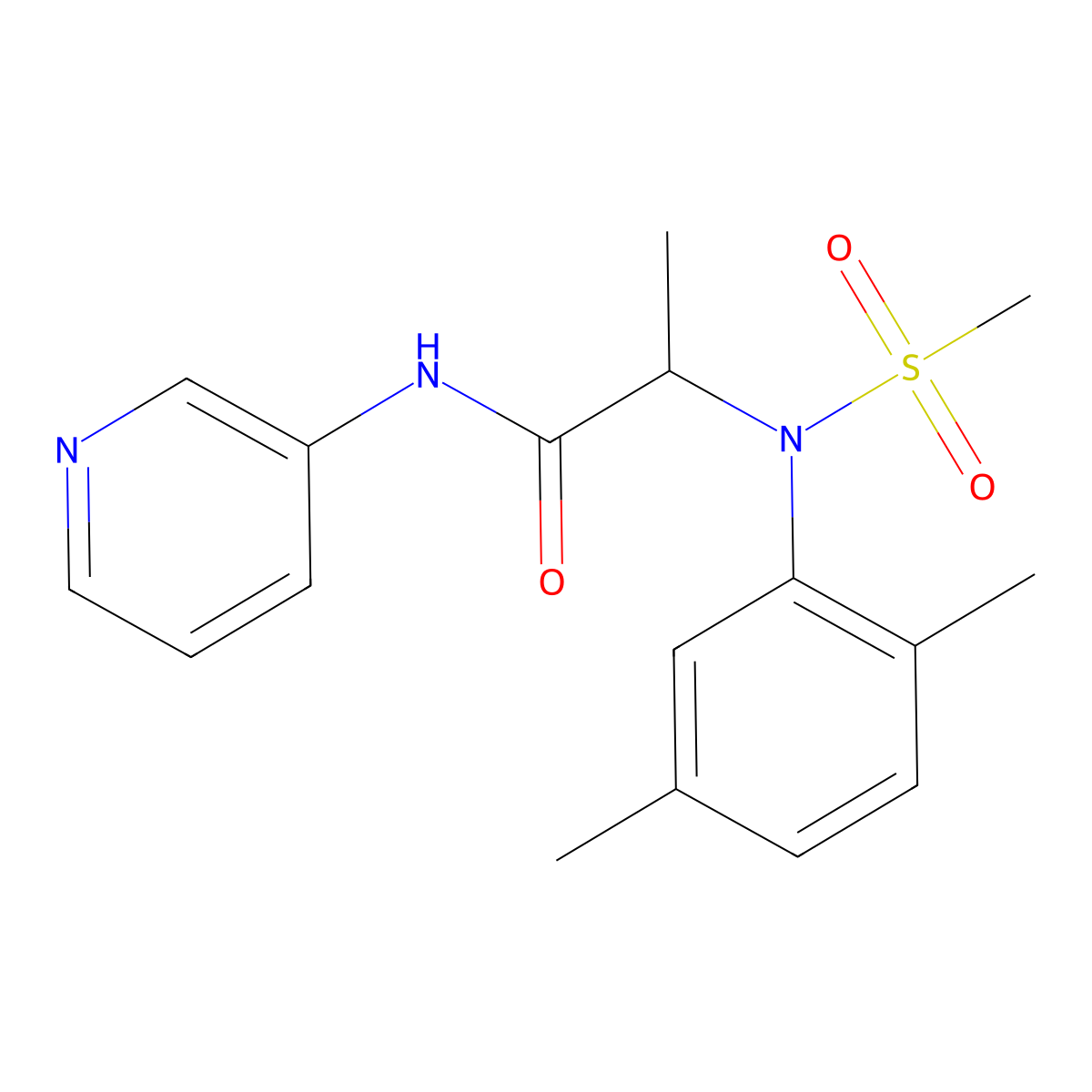2-(2,5-dimethyl-N-methylsulfonylanilino)-N-pyridin-3-ylpropanamide molecular structure, CAS 1094084-68-0