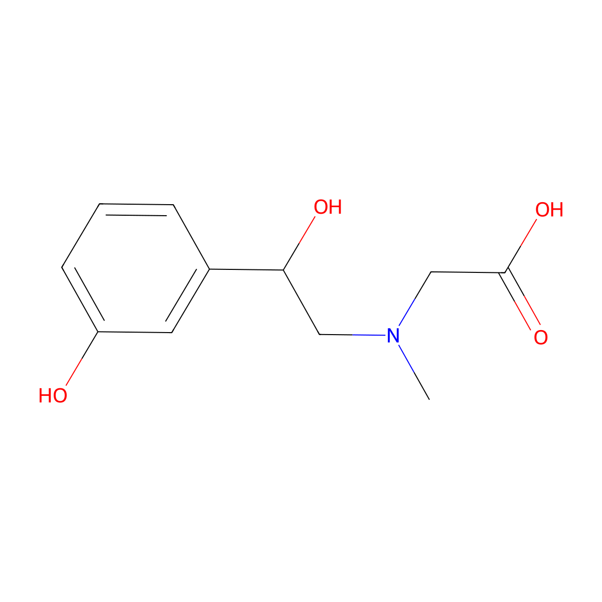 N-[(2R)-2-Hydroxy-2-(3-hydroxyphenyl)ethyl]-N-methyl-glycine molecular structure, CAS 1094089-46-9