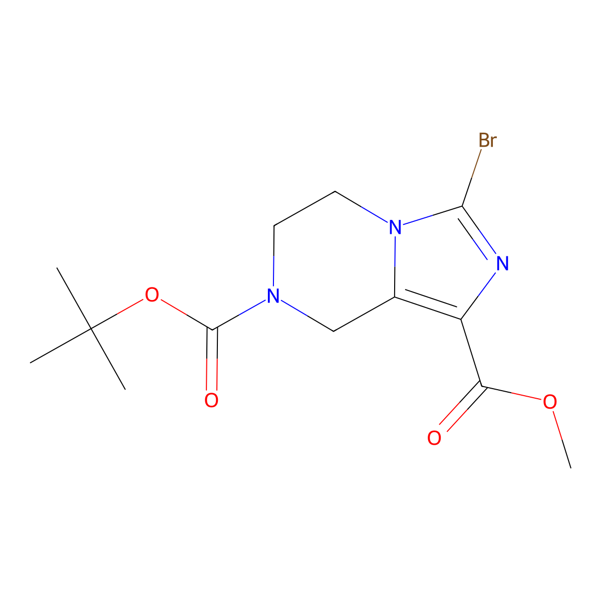 7-tert-butyl 1-methyl 3-bromo-5,6-dihydroimidazo[1,5-a]pyrazine-1,7(8H)-dicarboxylate molecular structure, CAS 1094091-45-8
