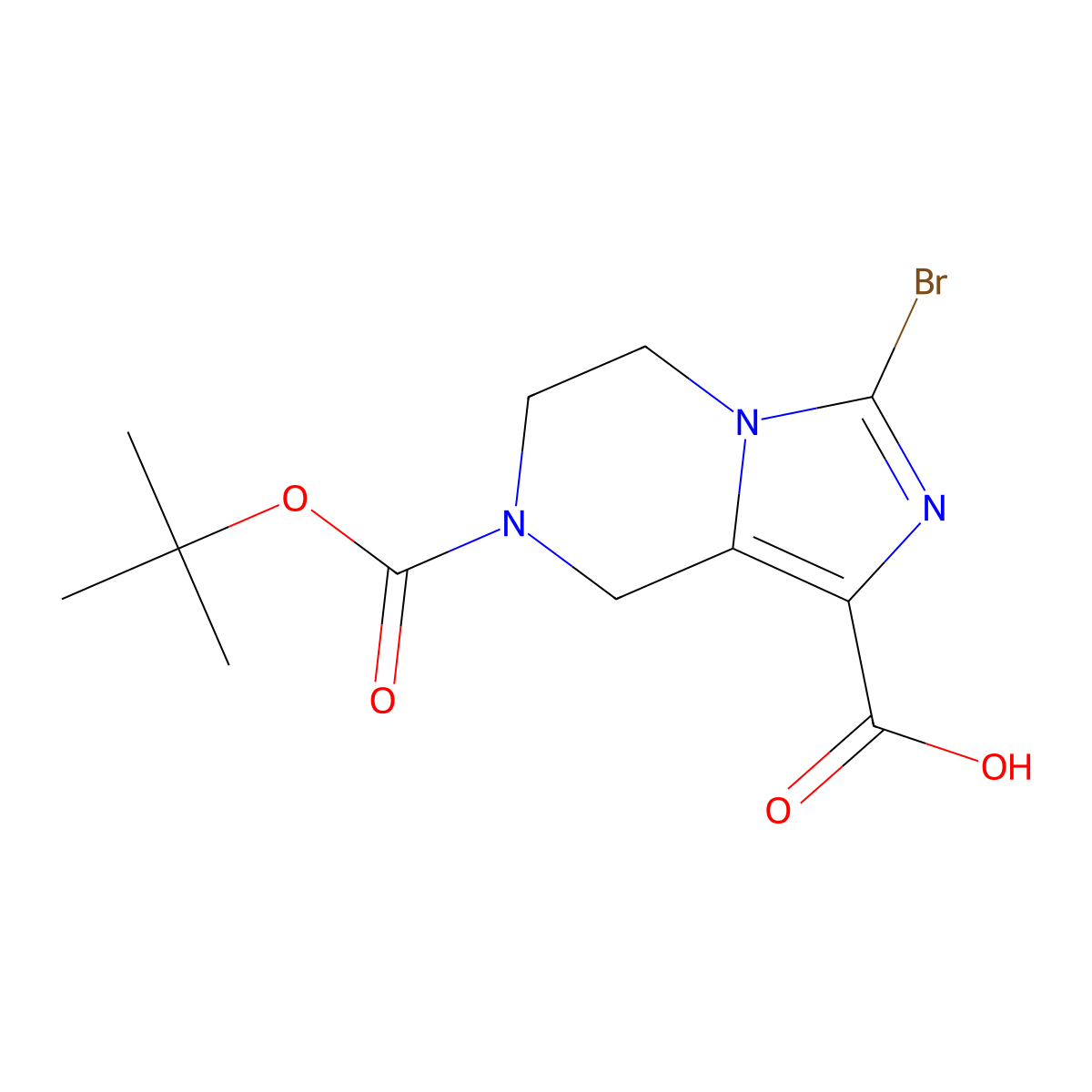3-bromo-7-[(tert-butoxy)carbonyl]-5H,6H,7H,8H-imidazo[1,5-a]pyrazine-1-carboxylic acid molecular structure, CAS 1094091-46-9