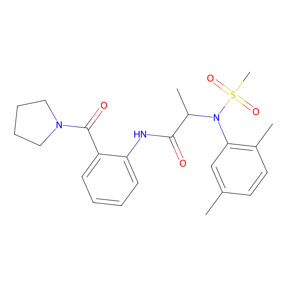 2-(2,5-dimethyl-N-methylsulfonylanilino)-N-[2-(pyrrolidine-1-carbonyl)phenyl]propanamide molecular structure, CAS 1094101-49-1