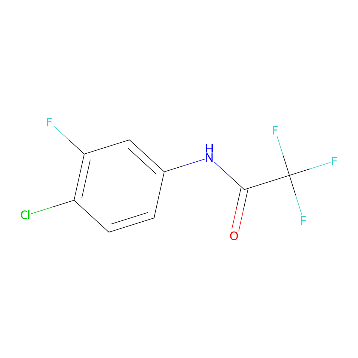 N-(4-chloro-3-fluorophenyl)-2,2,2-trifluoroacetamide molecular structure, CAS 1094106-61-2