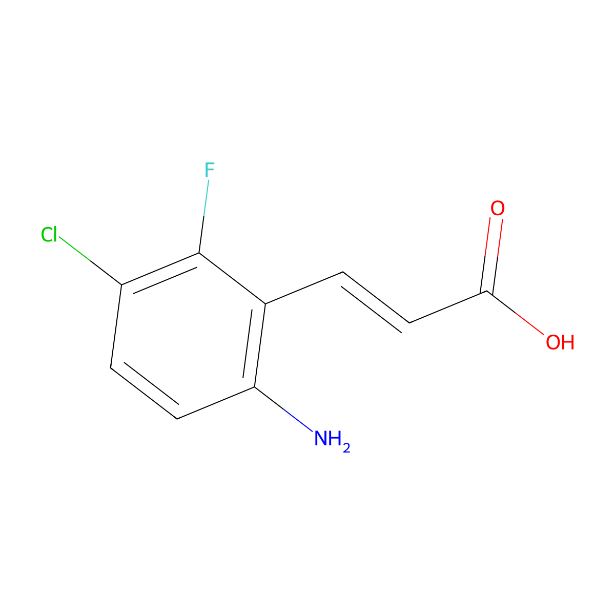 (e)-3-(6-Amino-3-chloro-2-fluorophenyl)acrylic acid molecular structure, CAS 1094106-62-3