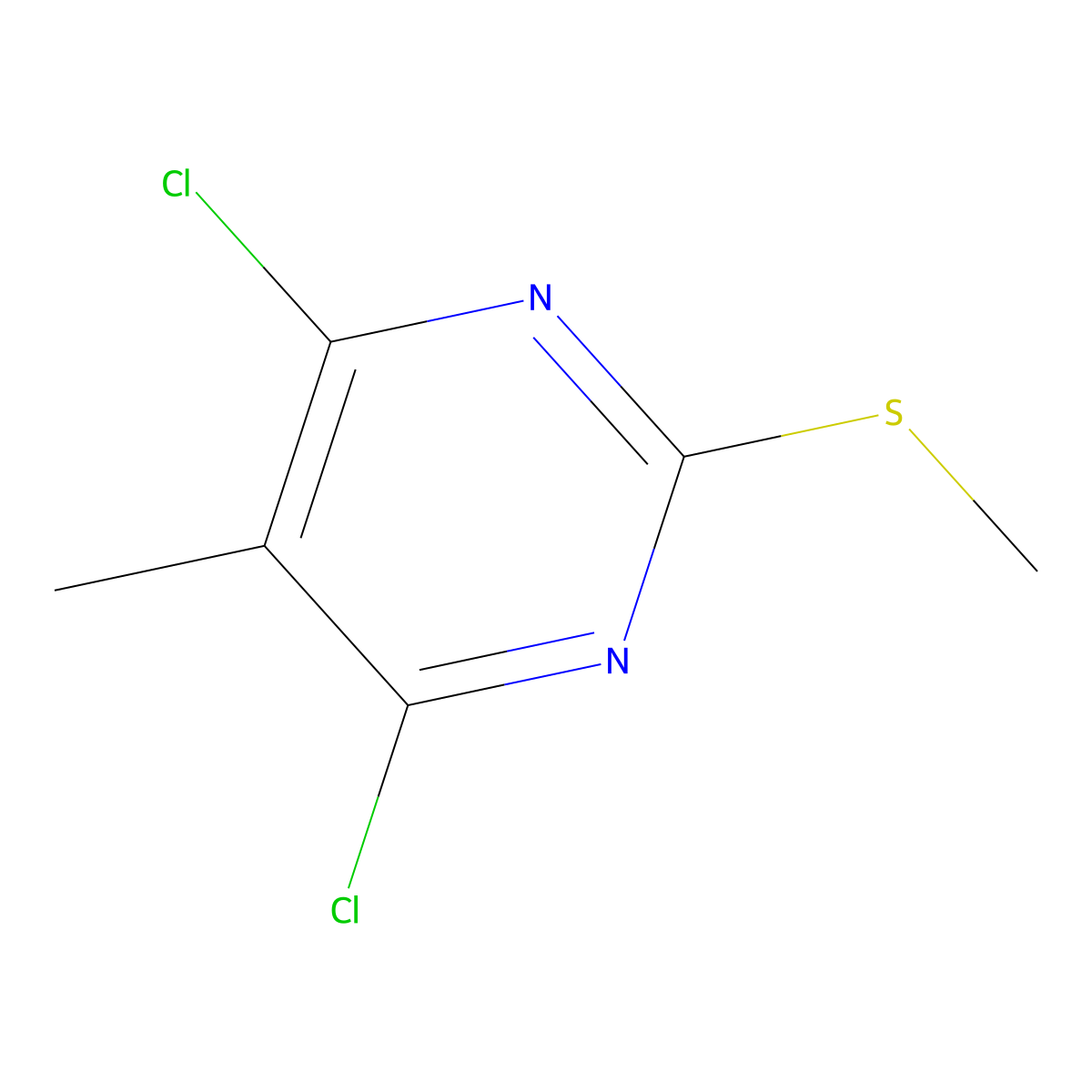 4,6-Dichloro-5-methyl-2-(methylthio)pyrimidine molecular structure, CAS 109414-76-8