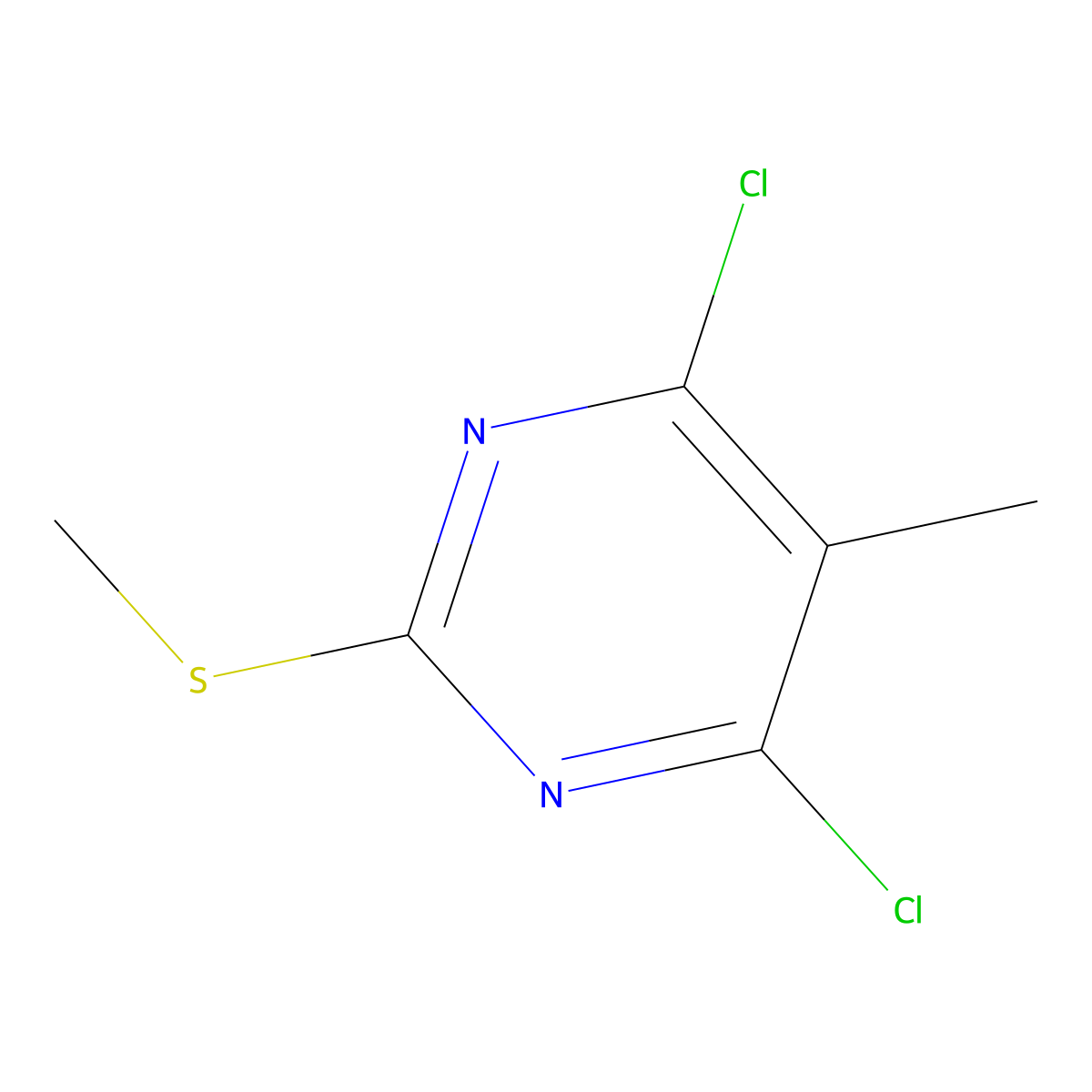4,6-Dichloro-5-methyl-2-(methylthio)pyrimidine molecular structure, CAS 109414-76-8