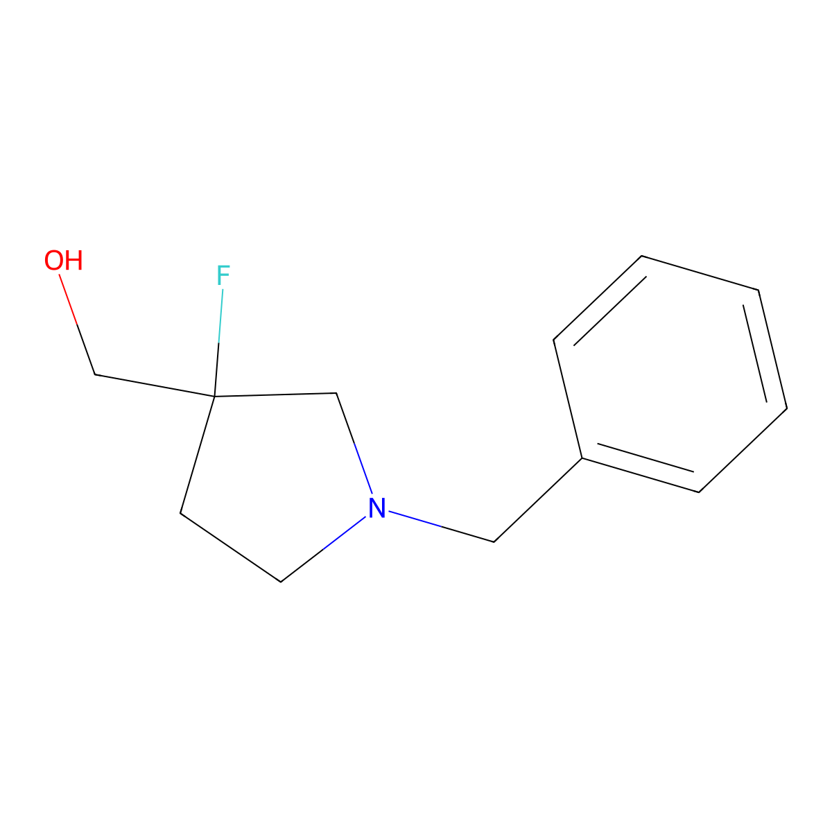 (1-Benzyl-3-fluoropyrrolidin-3-yl)methanol molecular structure, CAS 109416-61-7