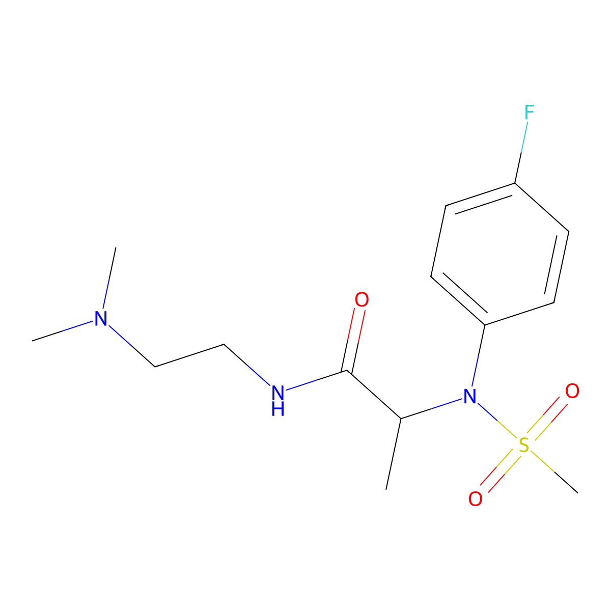 N-[2-(dimethylamino)ethyl]-2-(4-fluoro-N-methylsulfonylanilino)propanamide molecular structure, CAS 1094163-39-9