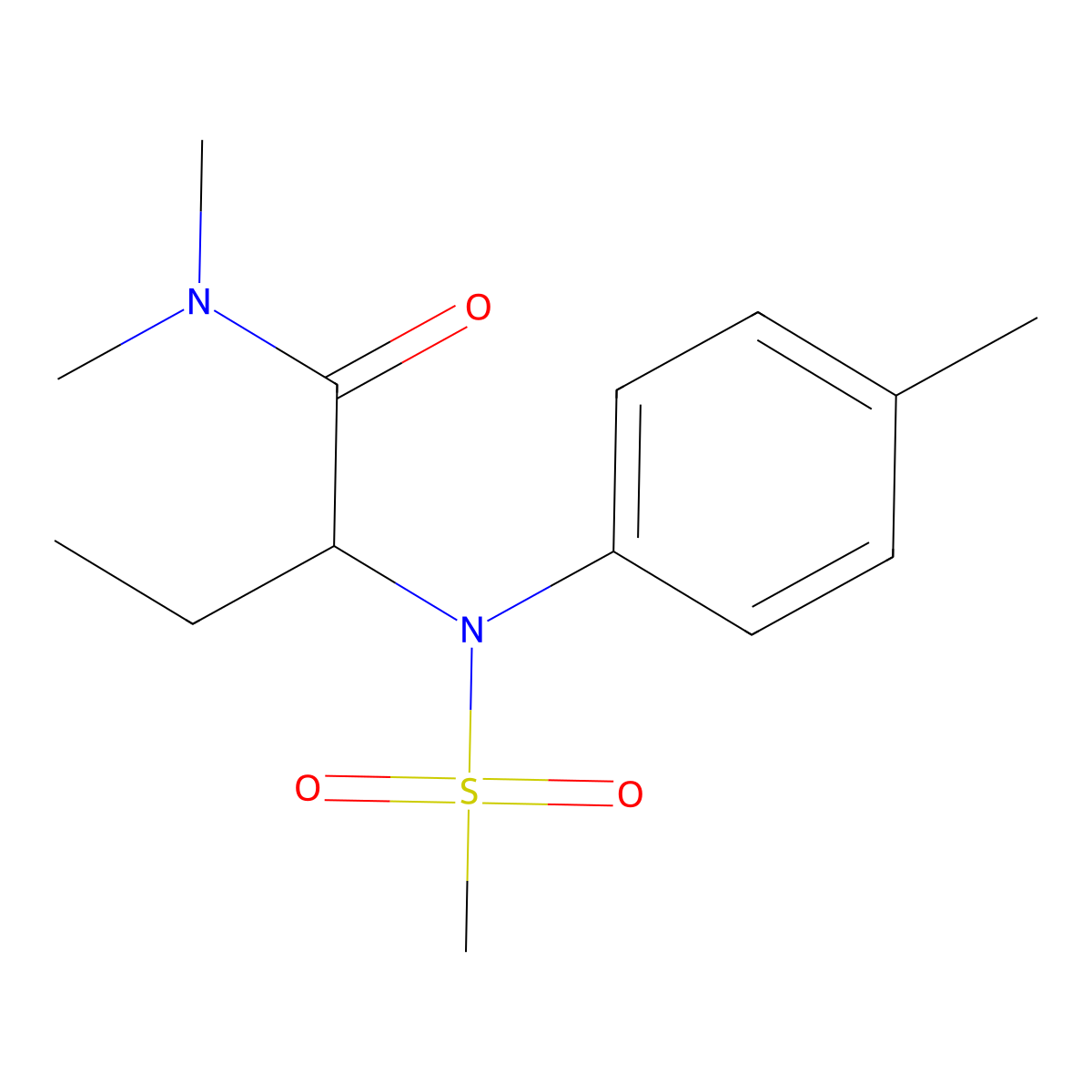 N,N-dimethyl-2-[(4-methylphenyl)(methylsulfonyl)amino]butanamide molecular structure, CAS 1094171-67-1