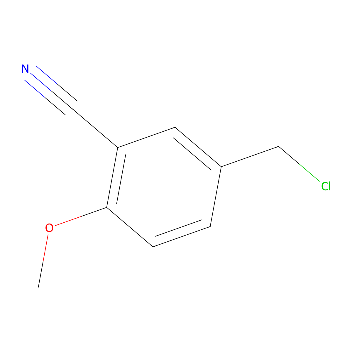 5-(Chloromethyl)-2-methoxybenzonitrile molecular structure, CAS 109418-87-3