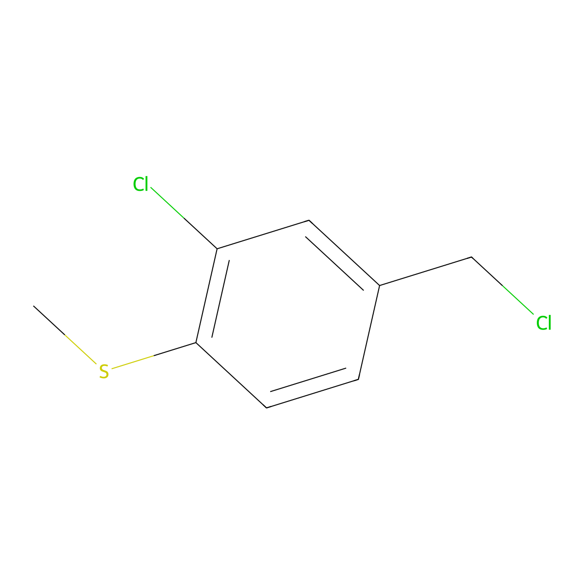 (2-Chloro-4-(chloromethyl)phenyl)(methyl)sulfane molecular structure, CAS 109418-89-5